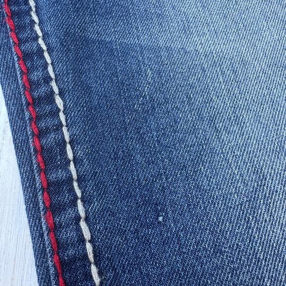 Y2K True Religion Jeans Sz 36 Faded Blue Denim World Tour Ticket Billy Super T - Picture 14 of 16